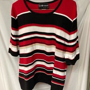 Sag Harbor Red and Black Knit Top